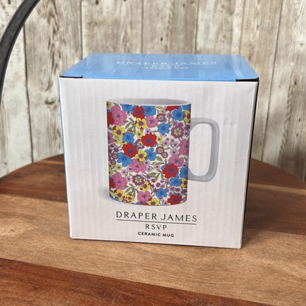 NWT DRAPER JAMES RSVP Floral Boxed Ceramic Mug Mother's Day Gift Wife Tea Coffee - Picture 2 of 6